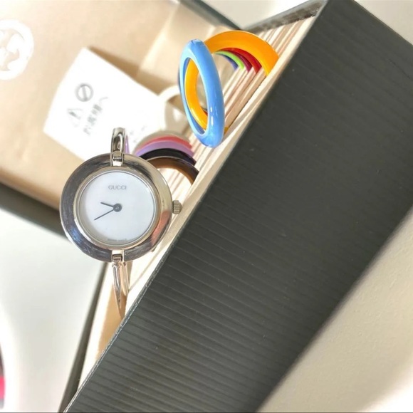GUCCI Silver Watch Bracelet RARE Vintage main image 7